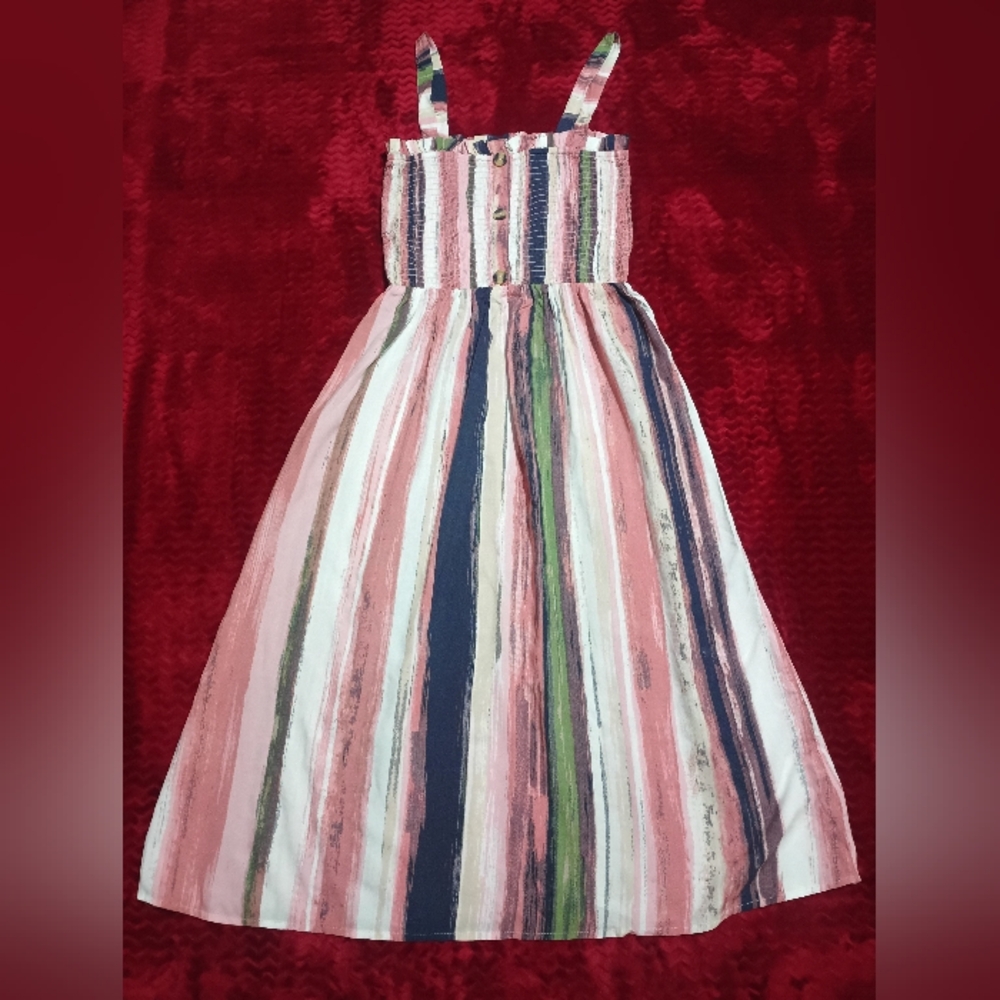 Liberty Love Multicolor Striped Backless Dress